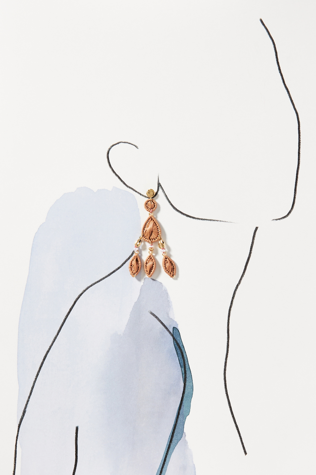 Raffia Chandelier Drop Earrings