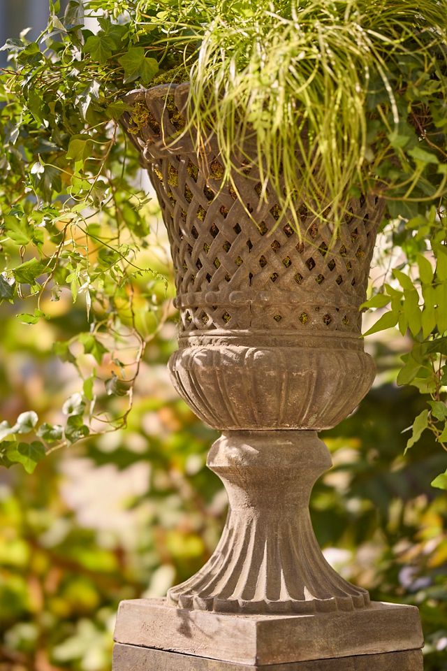 Cast Iron Lattice Urn #5