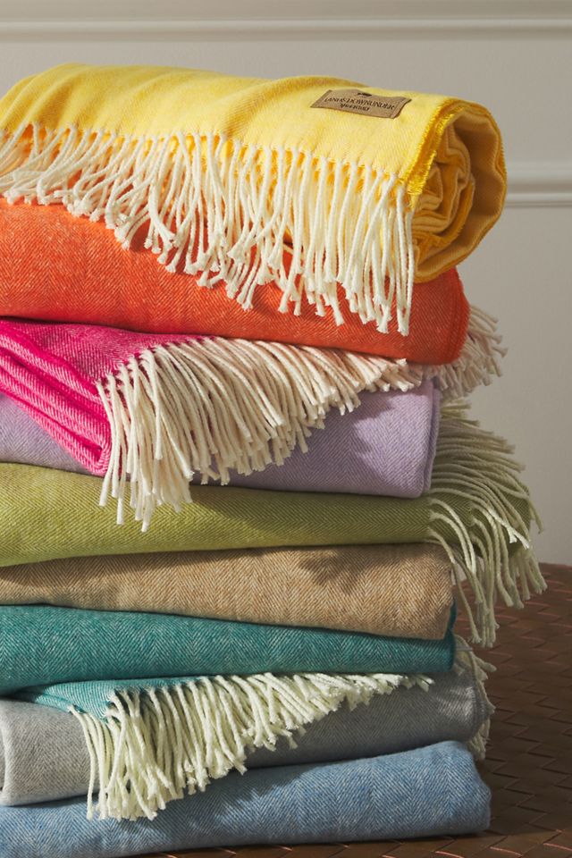 Solid Herringbone Throw Blanket #1