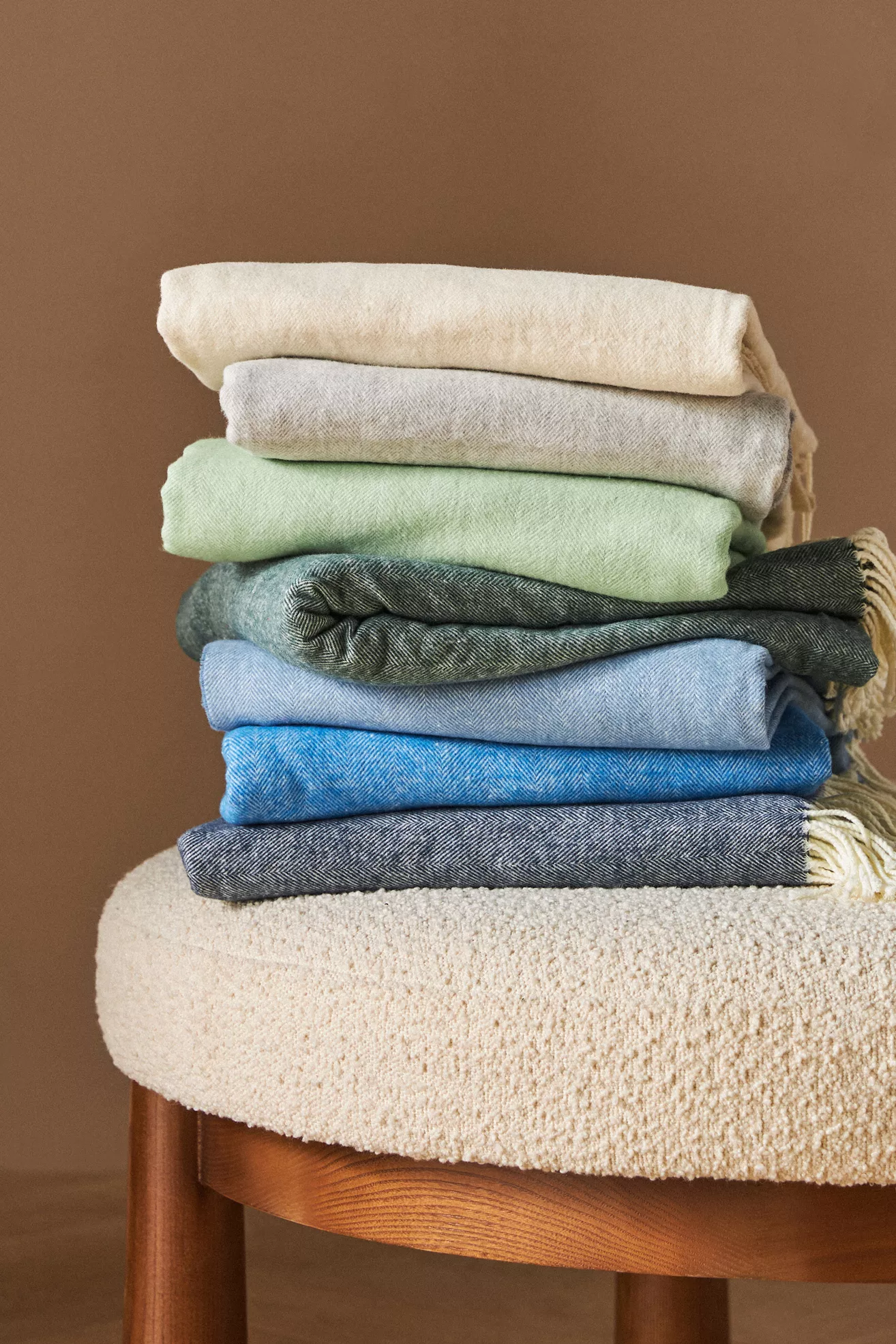 Solid Herringbone Throw Blanket - thumbnail 3