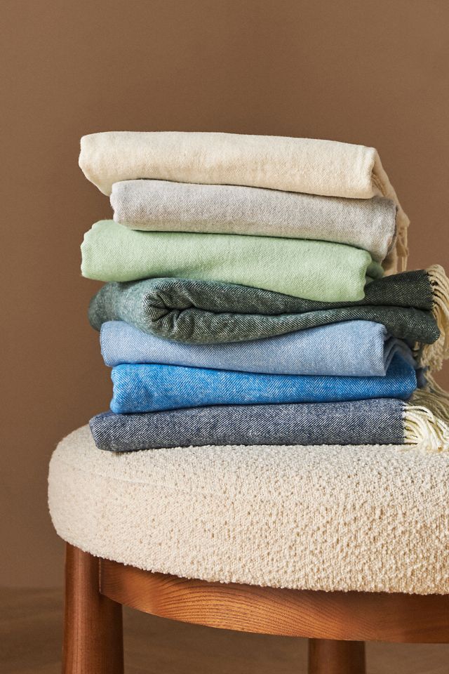 Solid Herringbone Throw Blanket #2