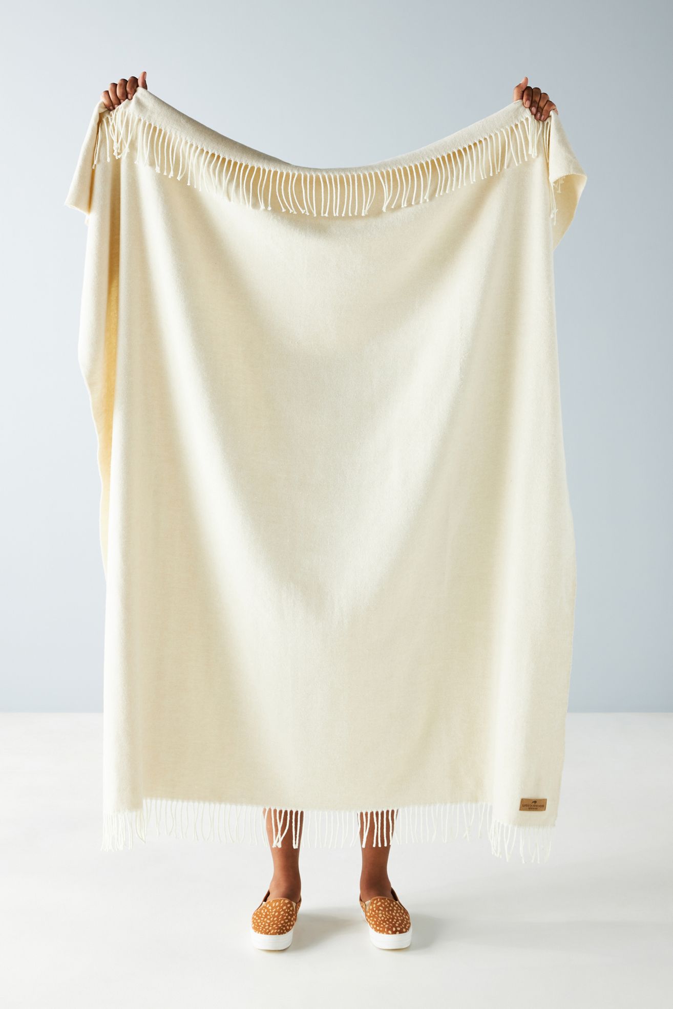 Solid Herringbone Throw Blanket - Birch, One Size