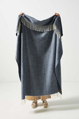 Solid Herringbone Throw Blanket
