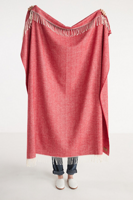 Lands Downunder Solid Herringbone Throw Blanket In Pink