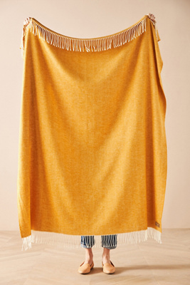 Lands Downunder Solid Herringbone Throw Blanket In Orange