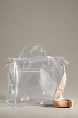 【BEIS】★トートバッグ★ The Stadium Tote BÉIS 'The Stadium Tote'' in Clear with Black Trim - Clear