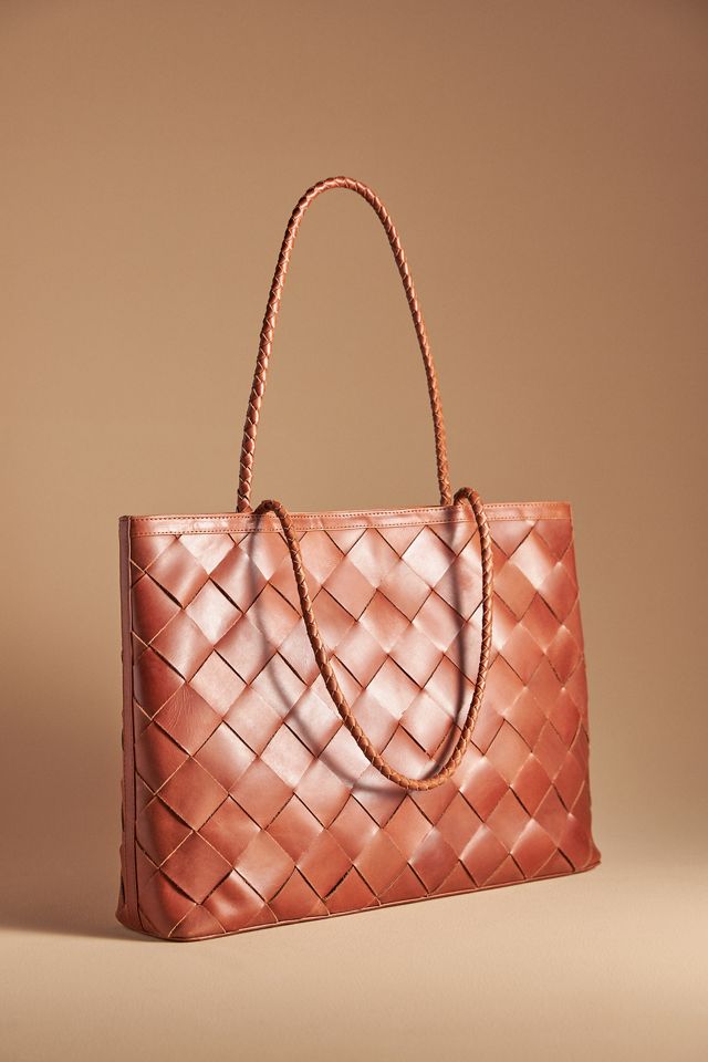 Gabrielle Houndstooth Handwoven Leather Bembien factory Bag & Dust bag- Preowned & loved