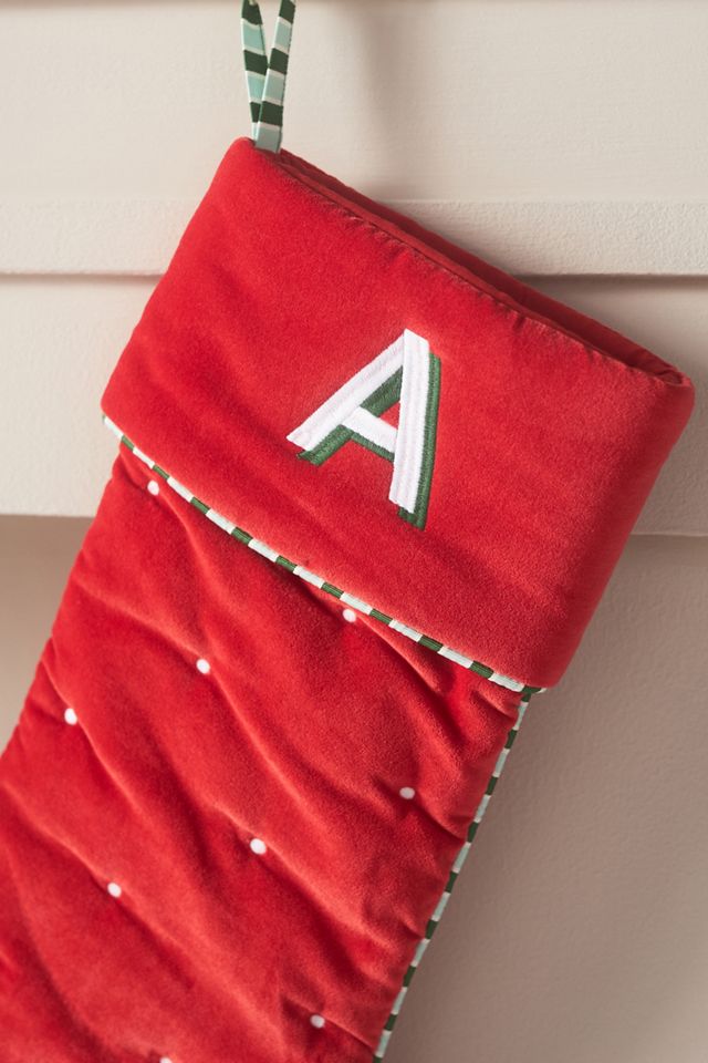 Milo Velvet Monogram Stocking #3