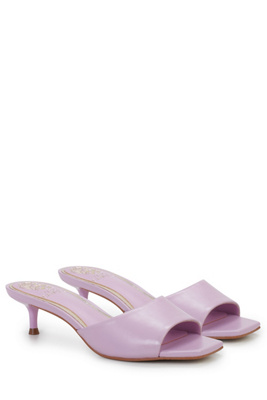 Vince Camuto Faiza Square Toe Kitten Heel Dress Sandals In Purple