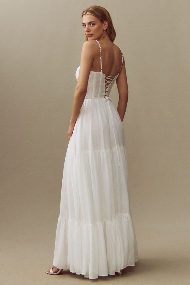 V. Chapman Gwen Corset Chiffon Maxi Dress #2
