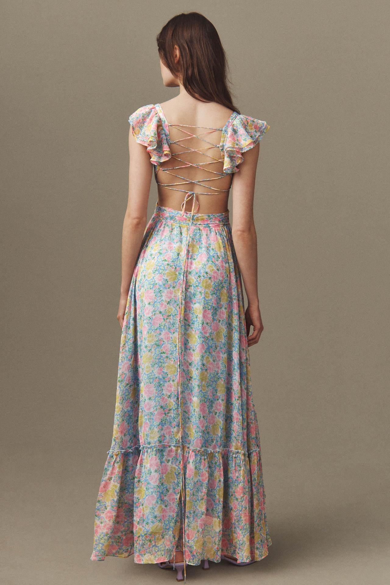 ASTR The Label Primrose Floral Strappy-Back Maxi Dress