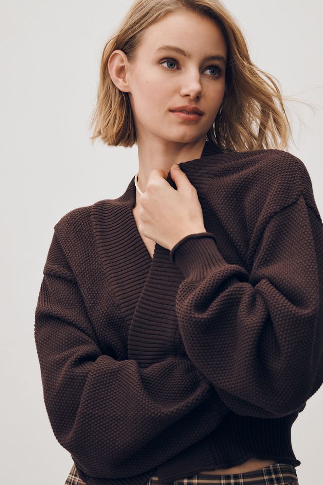 The Livvy Waffle Knit Cardigan by Flat White | Anthropologie