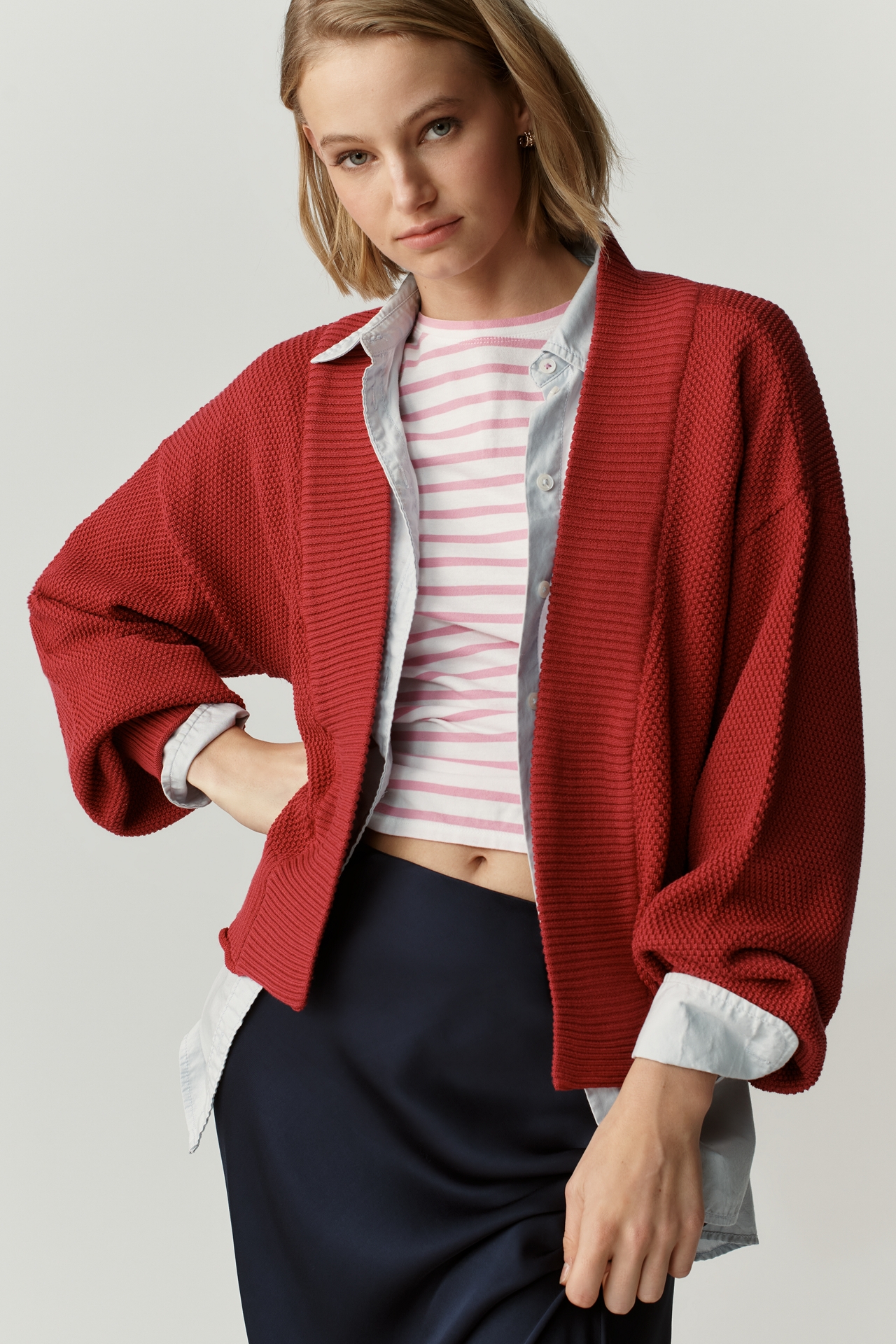 The Livvy Waffle Knit Cardigan by Flat White