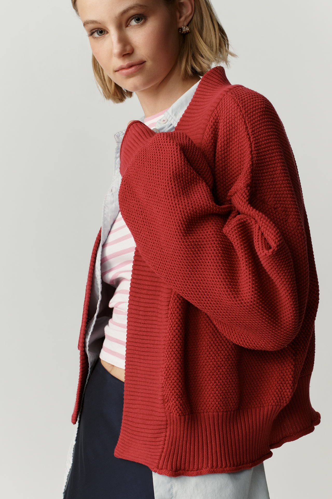 The Livvy Waffle Knit Cardigan by Flat White