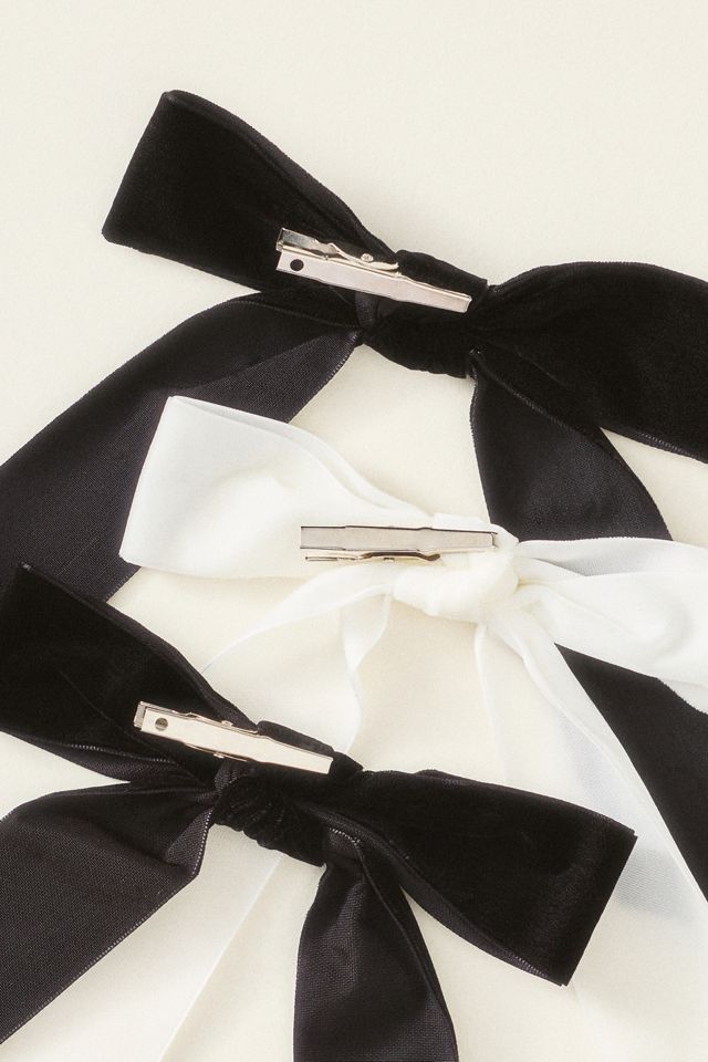 Samt Schleife Clip-On Ornamente, Set von 6 #1