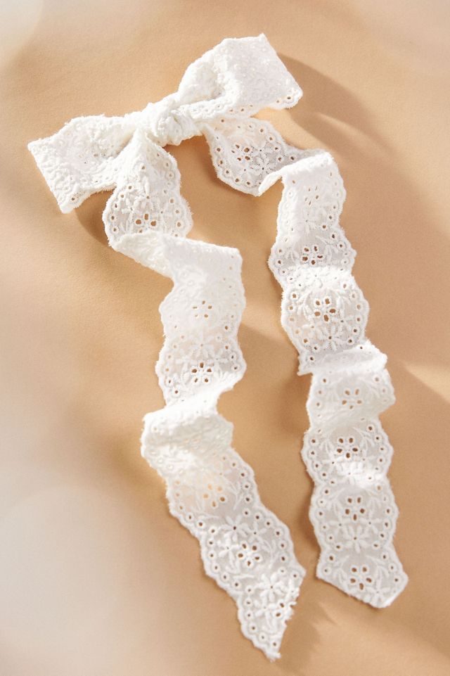 Eyelet Lace Oversized Hair Bow #2