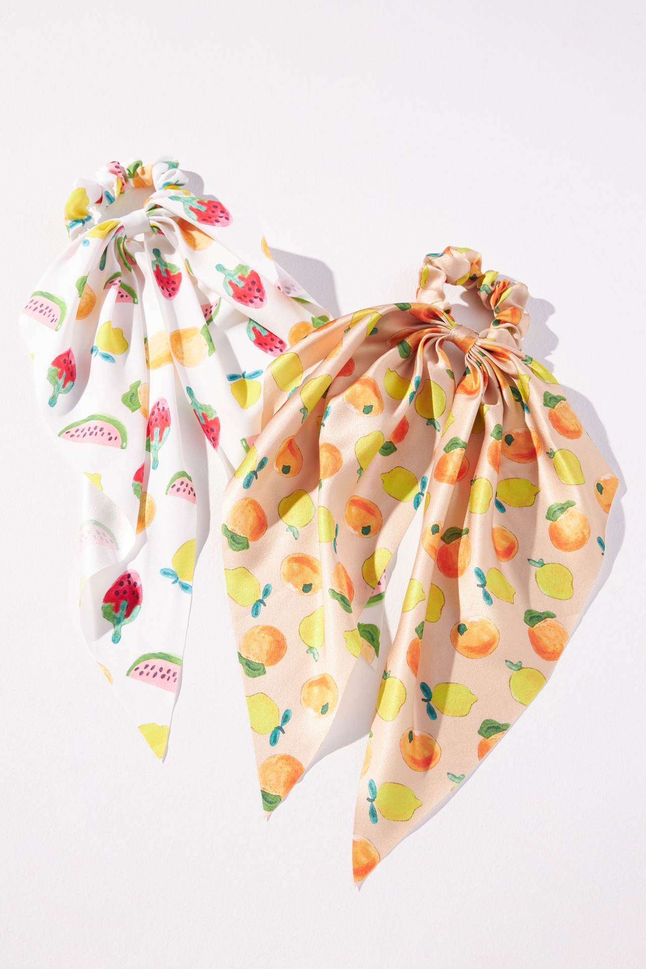 Frasier Sterling Citrus Hair Scarf Scrunchies, Set of 2