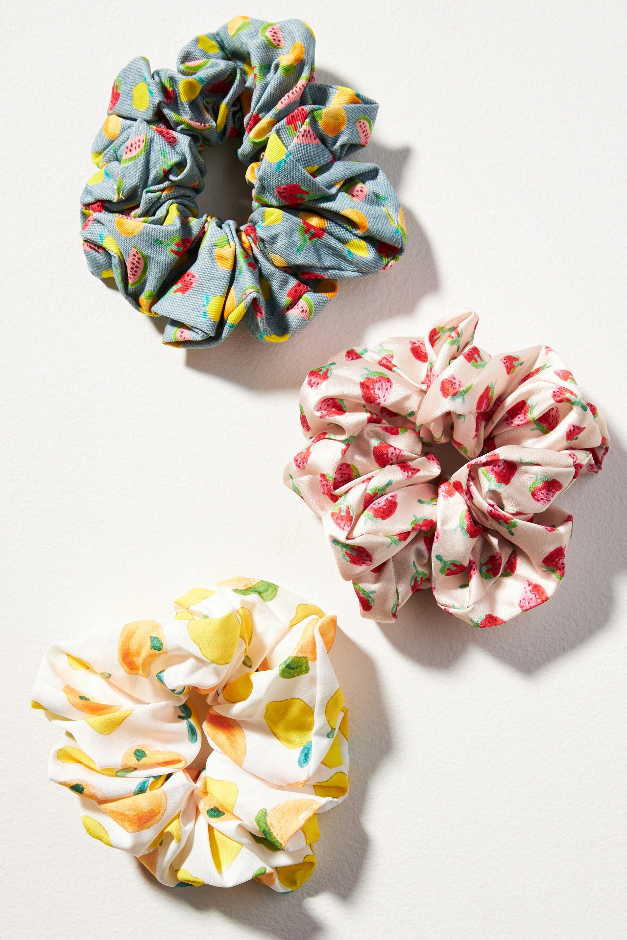 Frasier Sterling Fruit Scrunchies, Set of 3