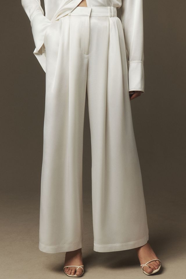 Acler Fagan Satin Full-Length Wide-Leg Pants #1