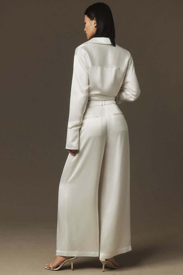 Acler Fagan Satin Full-Length Wide-Leg Pants #2