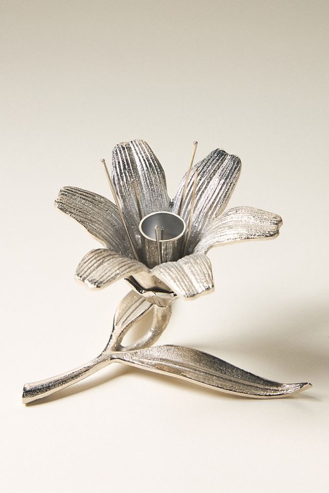 Metal Flower Candle Holder #2