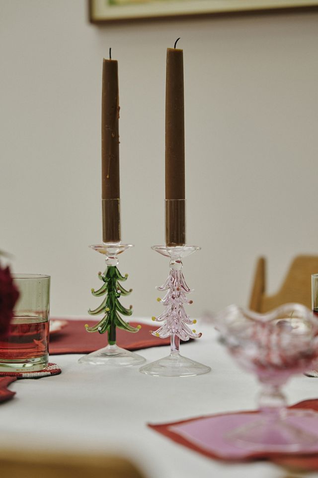 Holiday Tree Borosilicate Glass Candle Holder #1