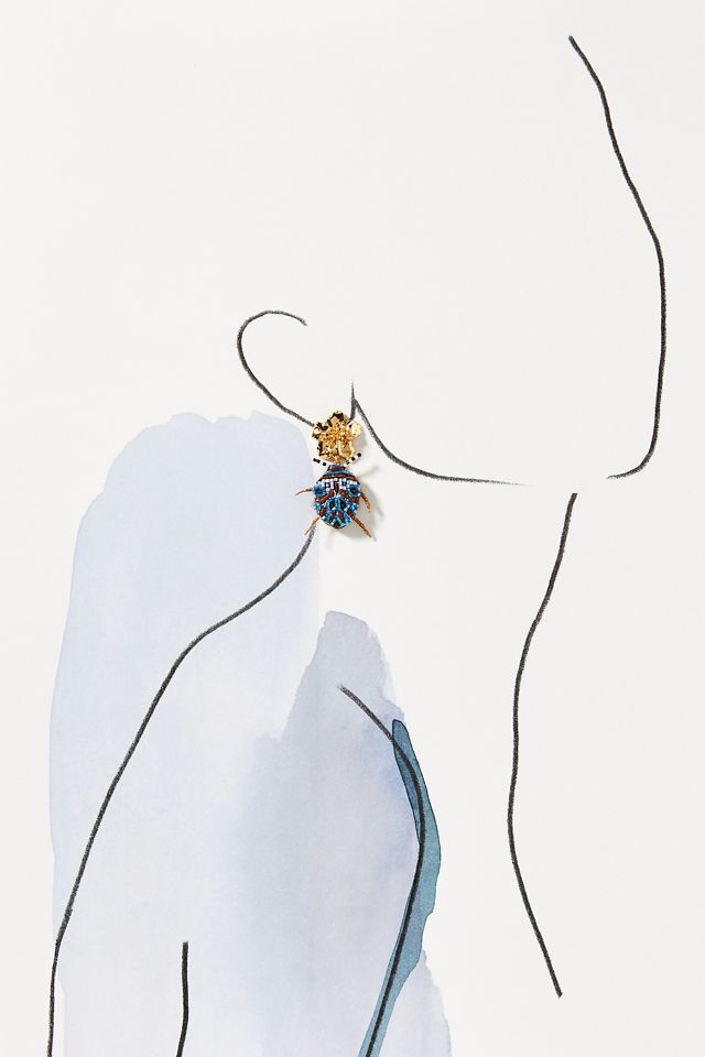 Mignonne Gavigan Sahara Beetle Beaded Drop Earrings #2