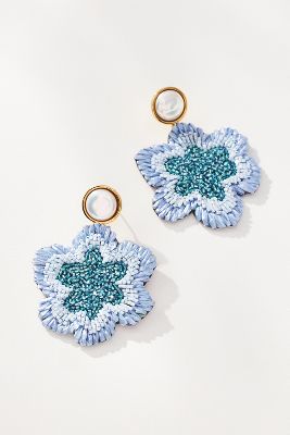 Shop Mignonne Gavigan Aamir Pearl Drop Earrings In Blue