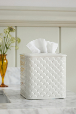 Anthropologie Scala Tissue Holder In White