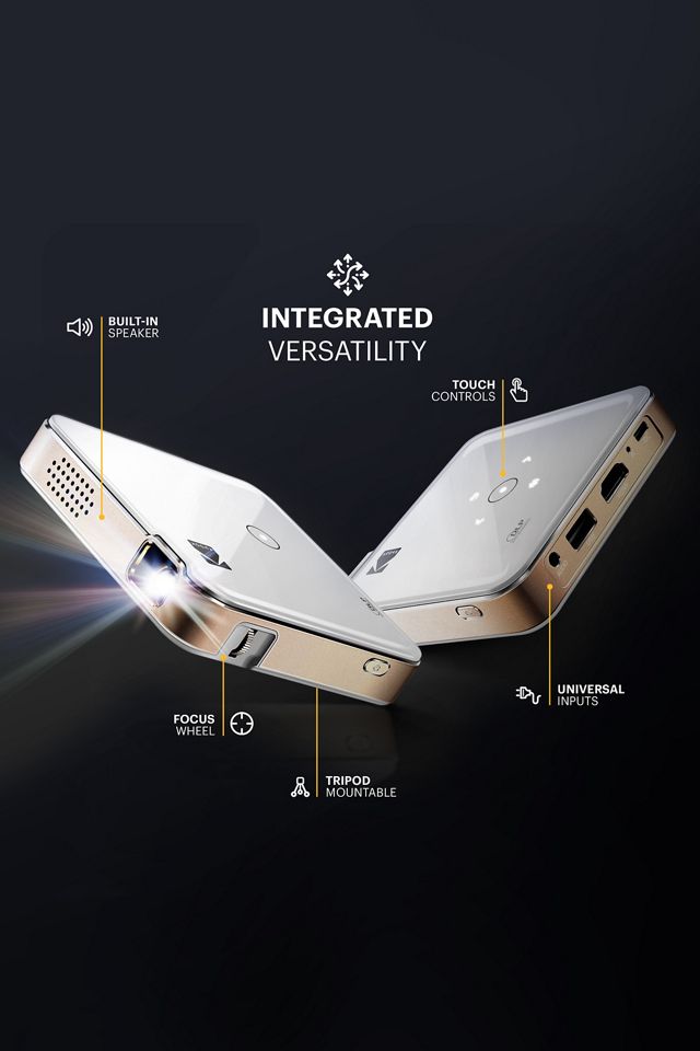 White Ultra Mini Pocket DLP Projector with Wi-Fi and HDMI