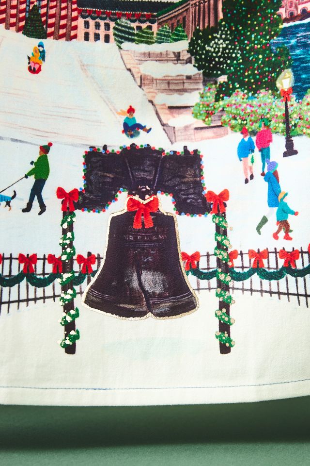 Holiday in the City Dish Towel #1