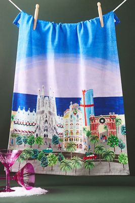 Holiday in the City Dish Towel