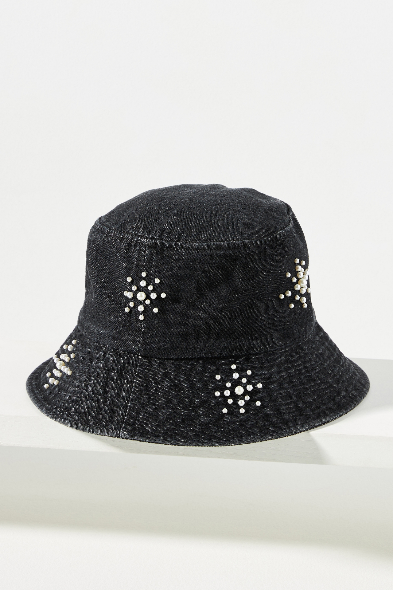 Embellished Washed Denim Bucket Hat