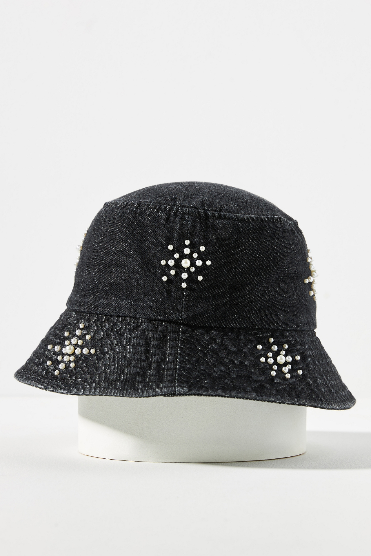 Embellished Washed Denim Bucket Hat