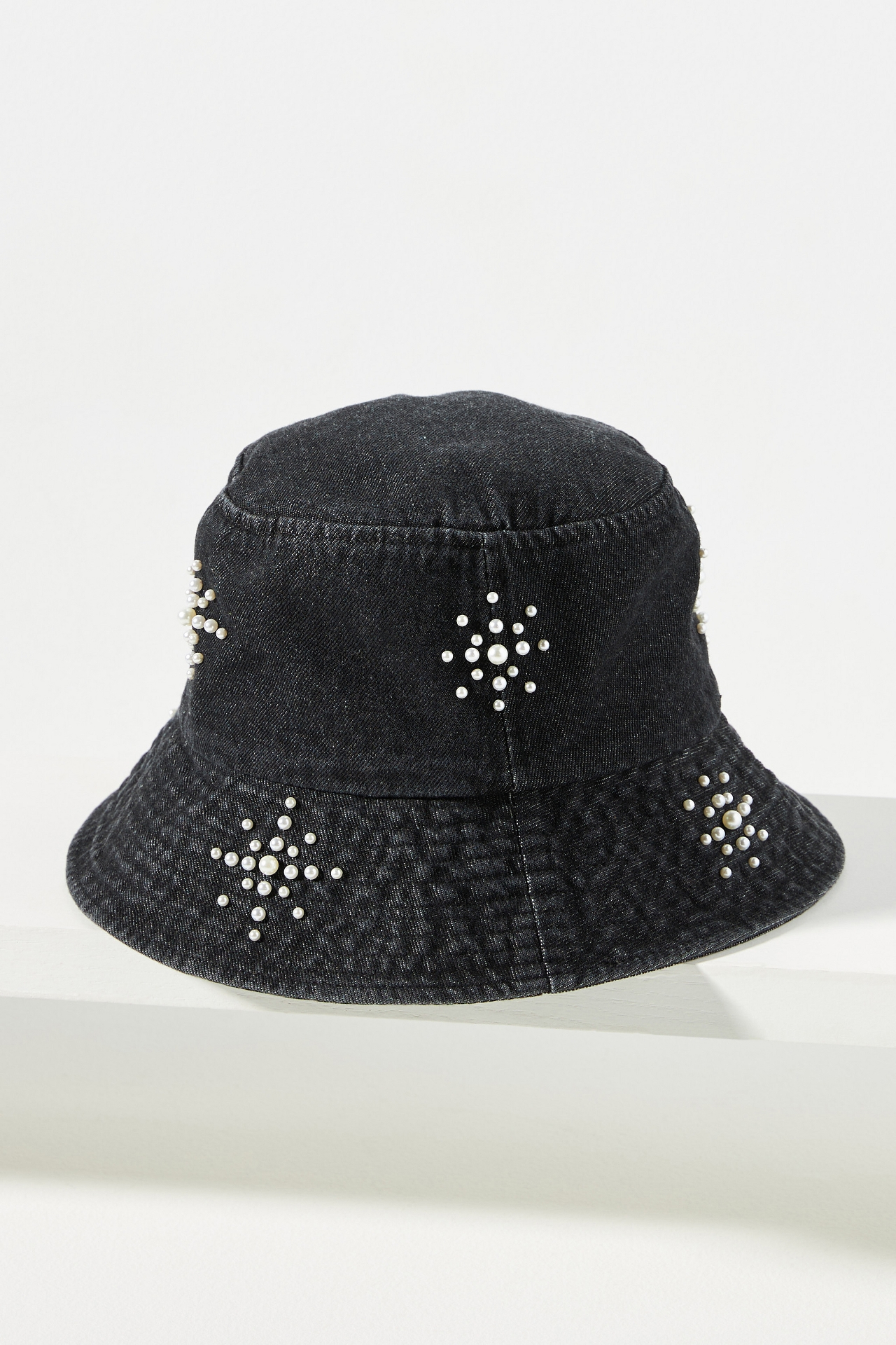 Embellished Washed Denim Bucket Hat