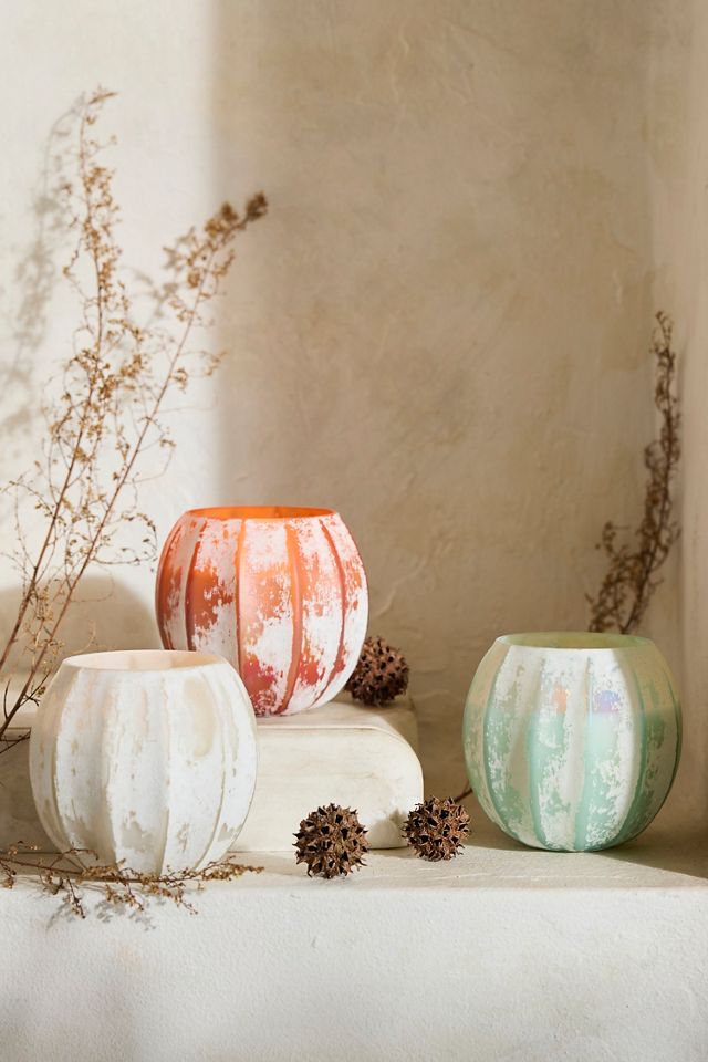 Glass Pumpkin Candle #2
