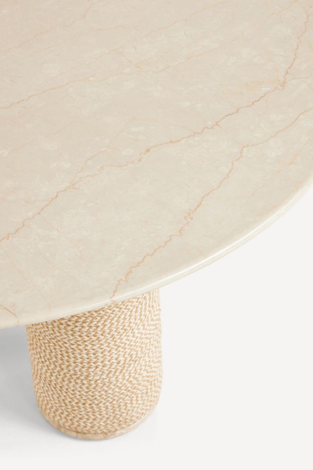 Atlas Marble and Jute Round Coffee Table #3