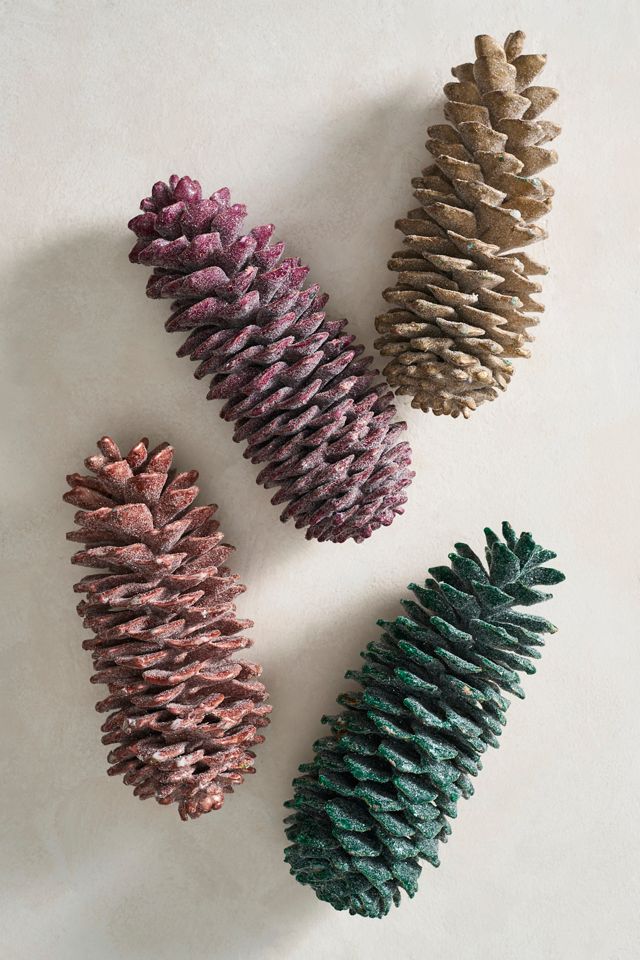 Glittery Waxed Pinecone #1