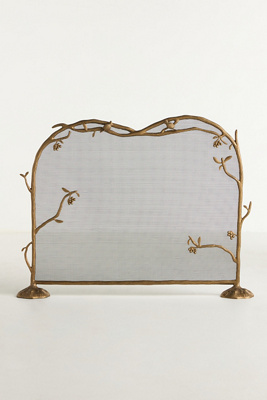 Anthropologie Birdie Brass Fireplace Screen