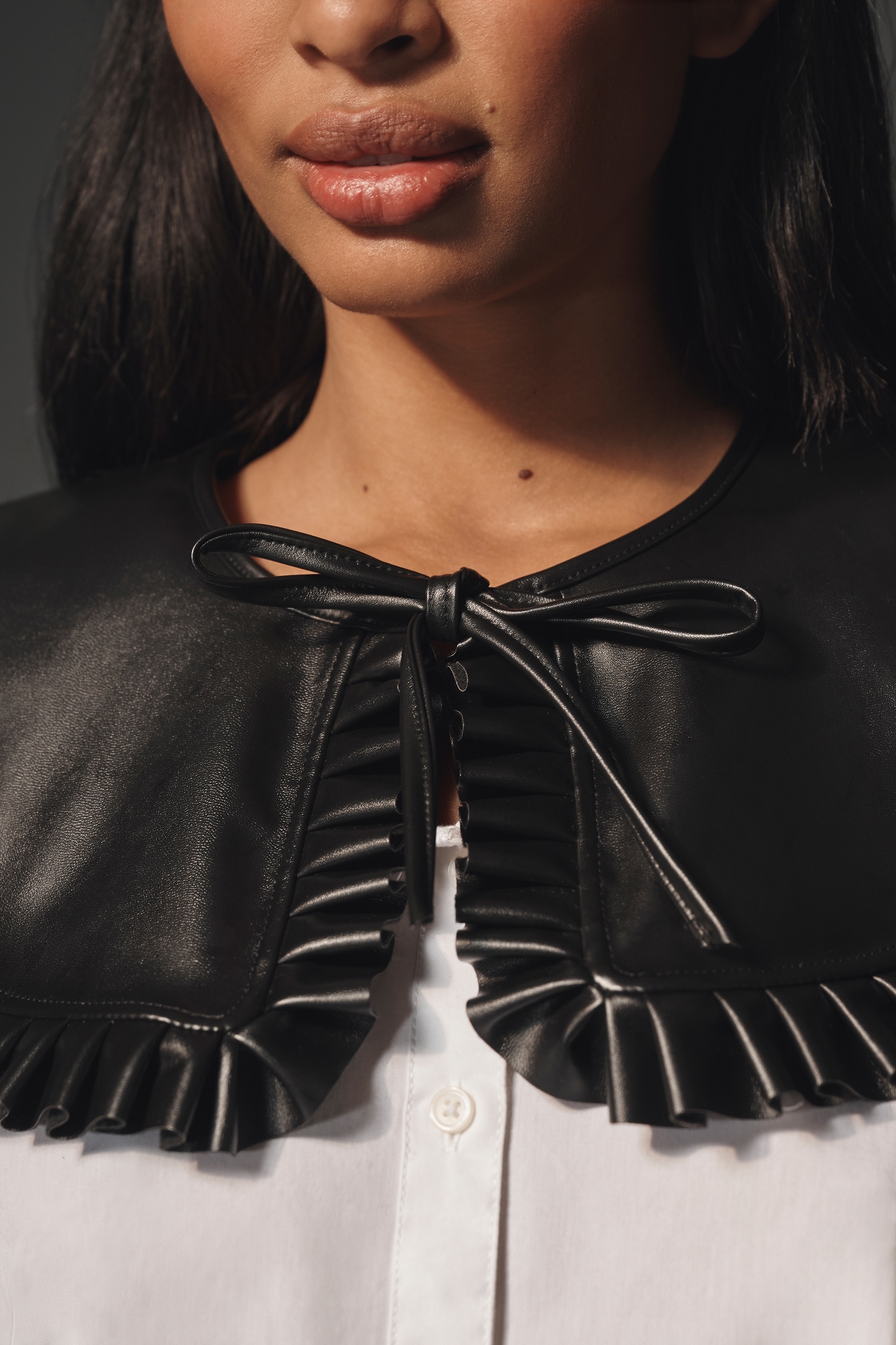 Maeve Leather Ruffle Collar