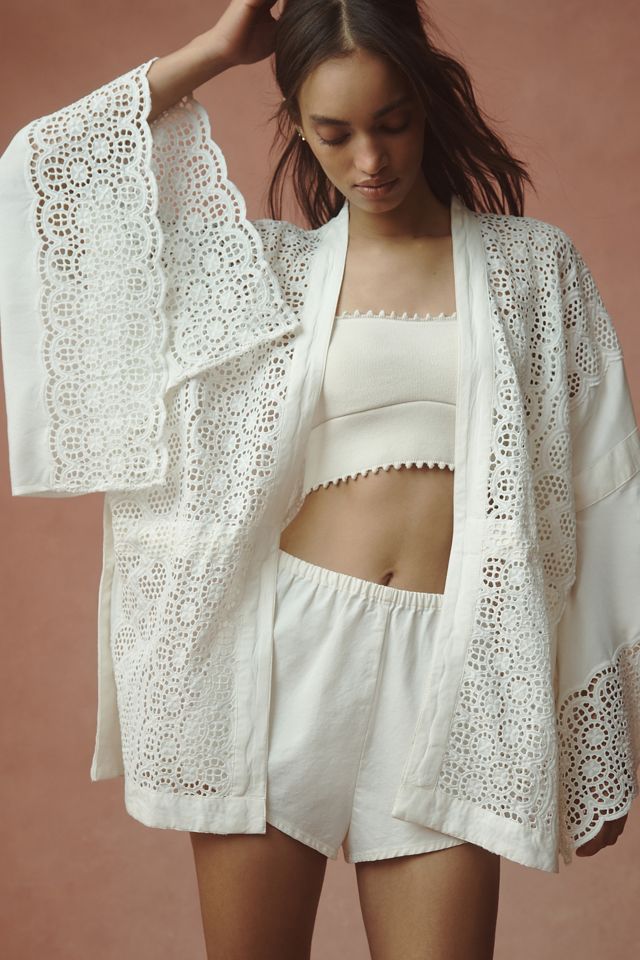 By Anthropologie Eyelet Tie-Front Top #2