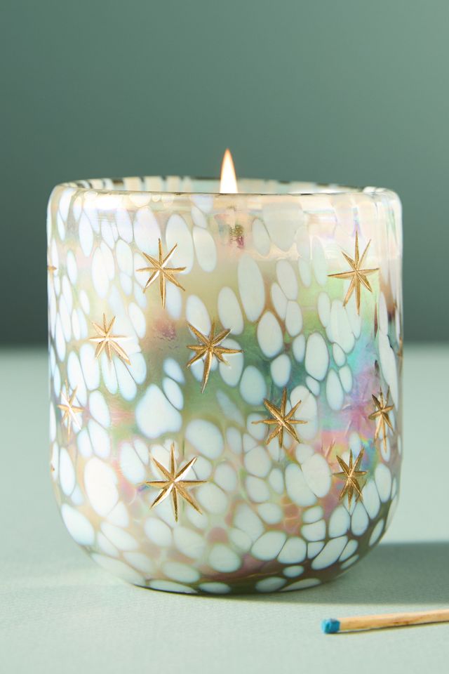 Bougie en verre doré By Anthropologie Festive Woody Winter Woods & Vanilla #1