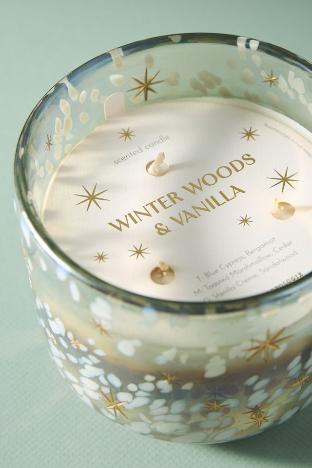 Bougie en verre doré By Anthropologie Festive Woody Winter Woods & Vanilla #4