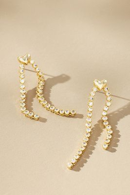 Shop Luv Aj Molten Heart Cascading Earrings In Gold