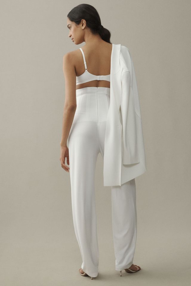 Norma Kamali High-Waist Tailored Pleated Wide-Leg Pants #2