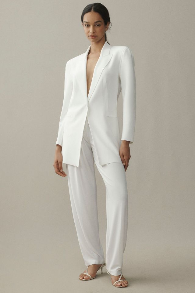 ボトムスその他 Norma Kamali White Single-Breasted Jacket Norma Kamali Easy Fit Single-Breasted Jacket | Anthropologie