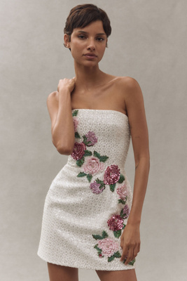 Helsi Frida Rosette Strapless Mini Dress | Anthropologie