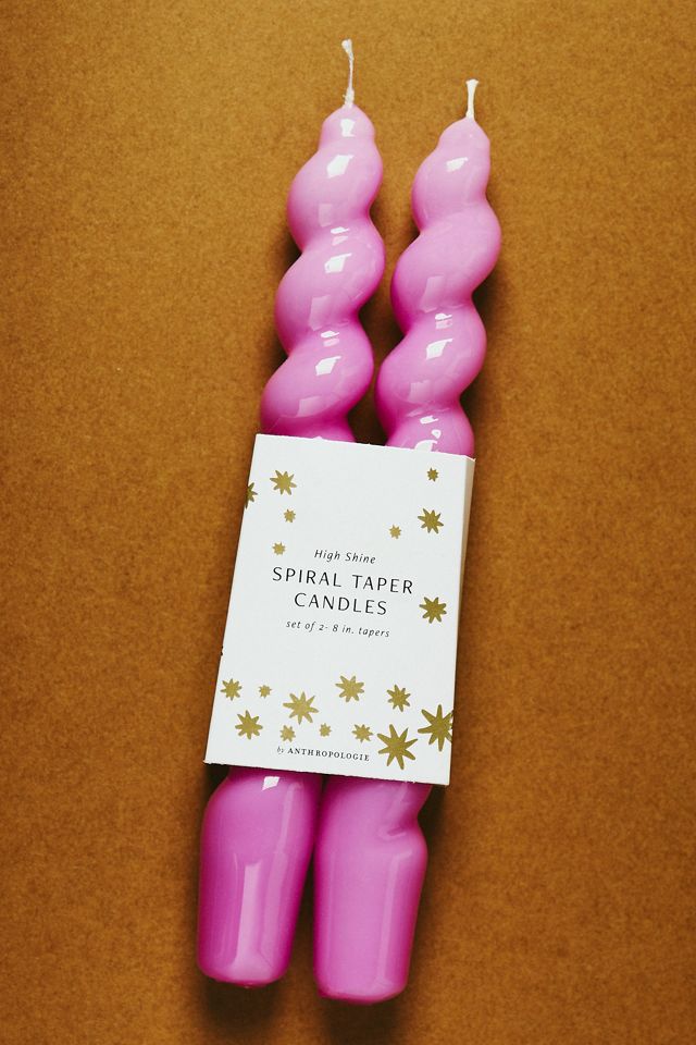 High Shine Spiral Taper Candles, Set of 2 #1