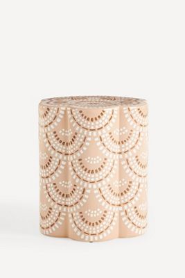 Scalloped Ceramic Side Table