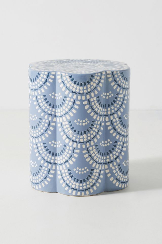 Scalloped Ceramic Side Table #1